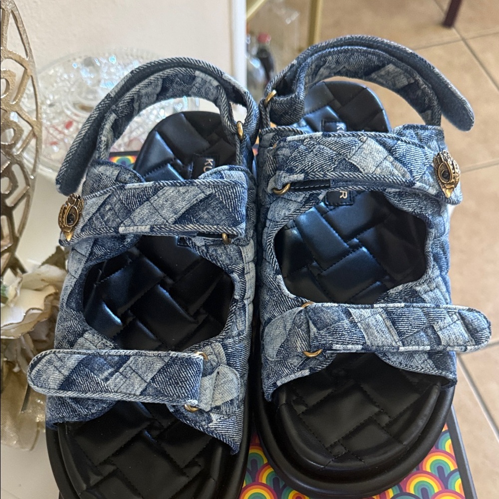 Kurt Geiger Blue Denim Sandals New with box